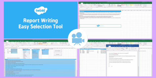 Report Writing Easy Selection Tool Video