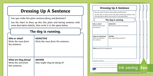 Dressing Up A Sentence teacher Made 