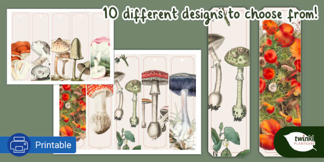 Printable Mushroom Bookmarks Set of 10 | Autumn Plantcare