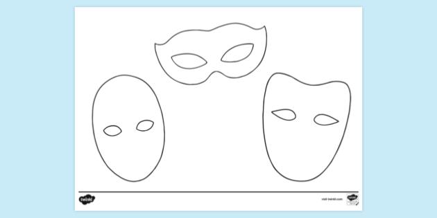 FREE! - Masks Colouring Page | Colouring Sheets