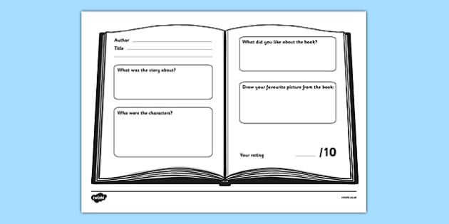 Book Review Worksheet (teacher made) - Twinkl