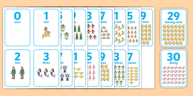 Traditional Tales Themed Number Flash Cards 0-20