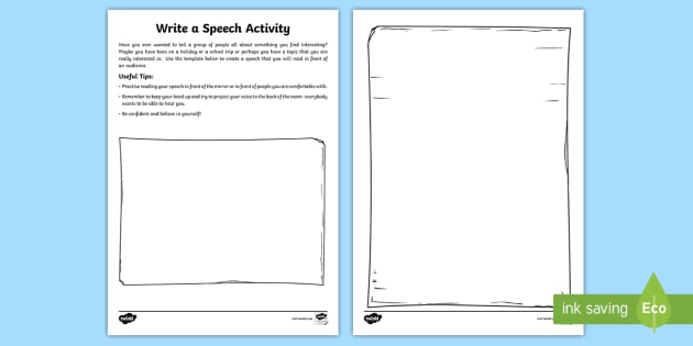how to write a speech for kids