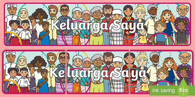 My Family Display Banner Indonesian Teacher Made
