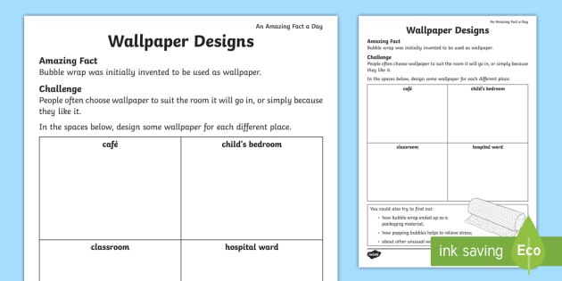 Wallpaper Designs Worksheet Worksheet Teacher Made