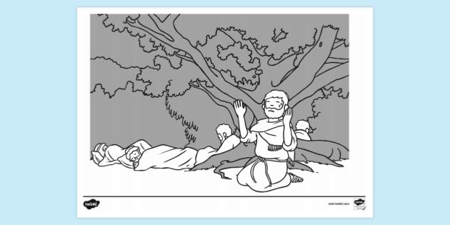 FREE! - Jesus Praying in the Garden Colouring | Colouring Sheets