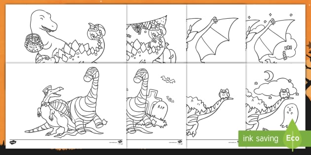 I Dinosauri Ad Halloween Fogli Da Colorare Teacher Made