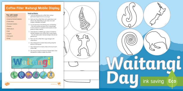 Waitangi day coffee filter craft instructions teacher made 