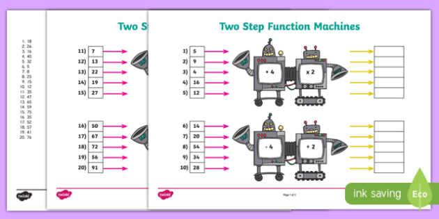 Two-Step Function Machines Activity Pack
