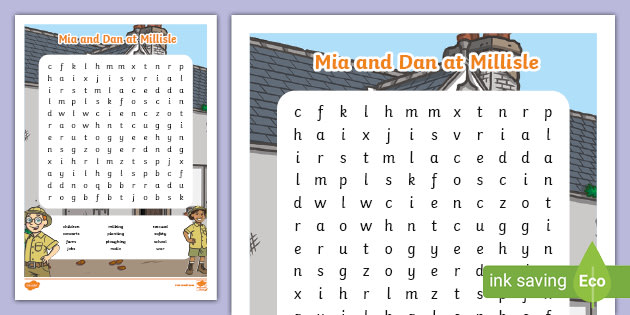 Millisle Word Search Mia and Dan (teacher made)