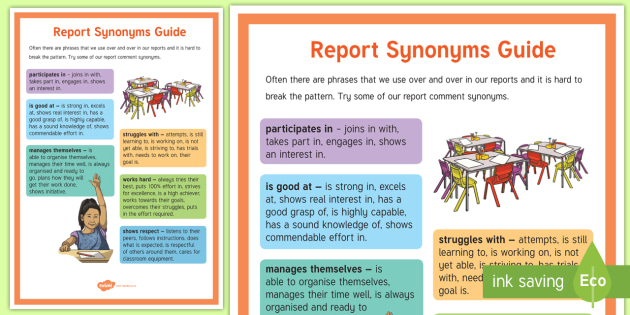 report synonym essay