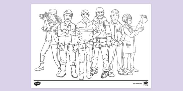 free jobs and professions ks1 colouring sheets twinkl