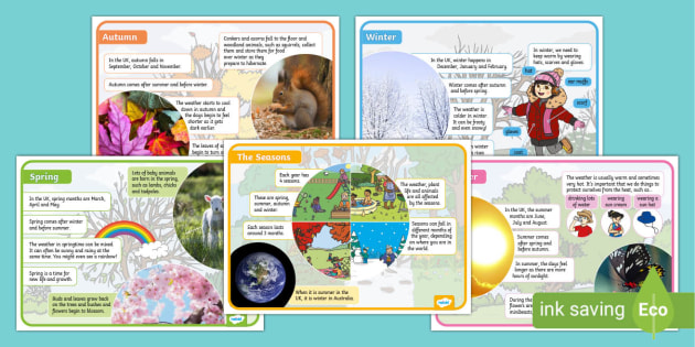 EYFS The Seasons Fact Files (teacher made)