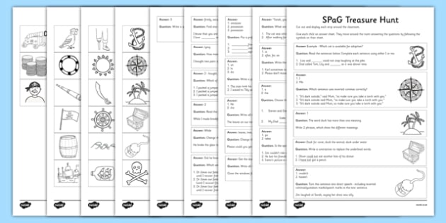 Interactive English Grammar Lessons Ks2 Spag Treasure Hunt