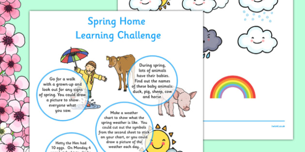 Eyfs Springtime Home Learning Challenge Sheet Reception Fs2