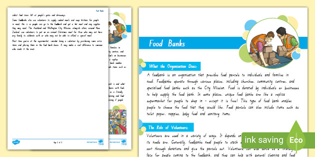 Food Bank Fact File (teacher made)