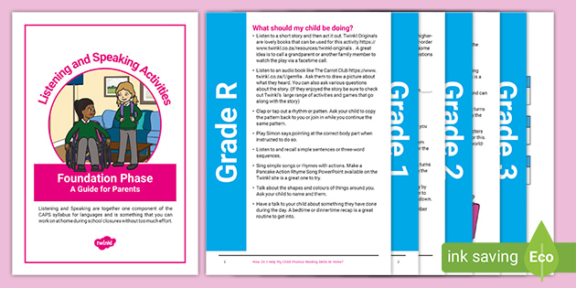 Listening And Speaking Activities For The Foundation Phase A Guide For