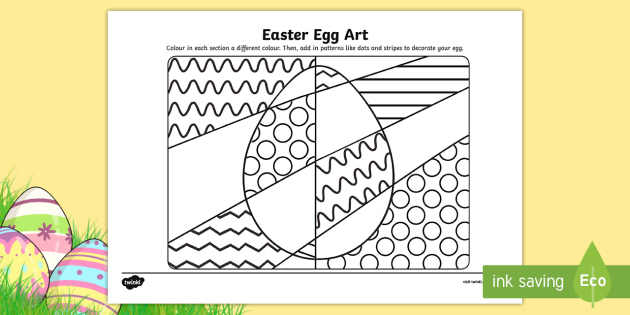 easter egg art worksheet / worksheet teacher made