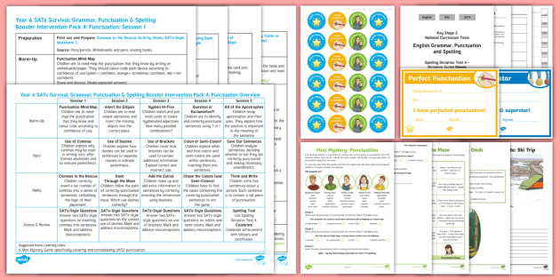 Year 6 SPaG Catch-Up Intervention Pack 4: Punctuation