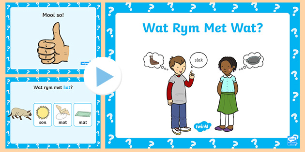 FREE! - Wat Rym Met Wat Powerpoint (teacher made)