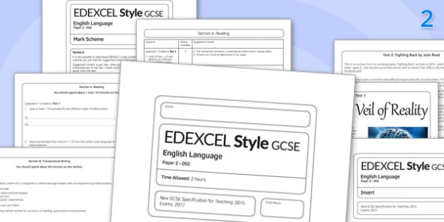 GCSE English Language Exam Paper 2 EDEXCEL - gcse, exam