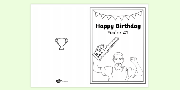 FREE! - Sports Fan Birthday Card Colouring Activity | Printable