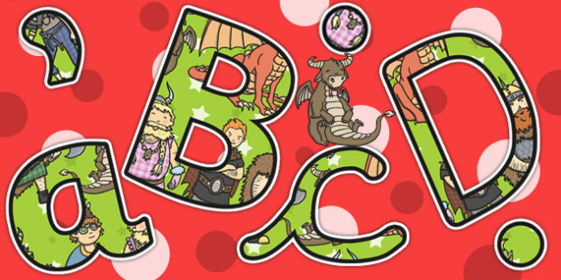 Dragon Themed A4 Display Lettering (teacher made)