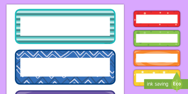 Multicolor Pattern Editable Drawer, Peg, Name Labels - editable, labels