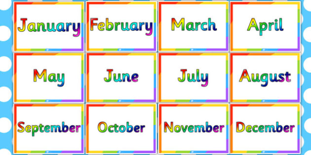 Rainbow Months Of The Year - Rainbow, Months, Year, Colours