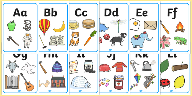 Alphabet A4 POSTERS Upper Case & Numbers colour ~Nursery~Childminder~School 