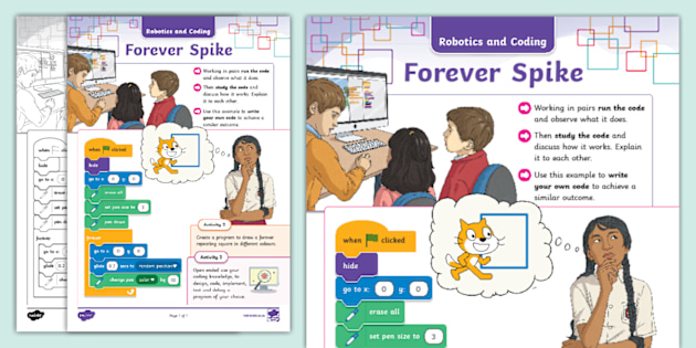 Grade 5 - Robotics and Coding - Term 4 - Coding - Worksheet: Forever Spike (CAPS Aligned)