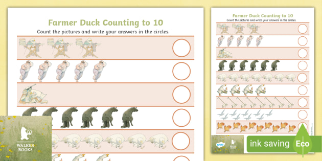 FREE! - 👉 Farmer Duck: Counting to 10 Activity