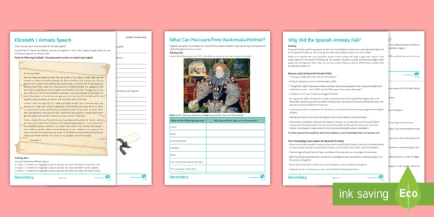 The Spanish Armada Differentiated Activity Pack Twinkl