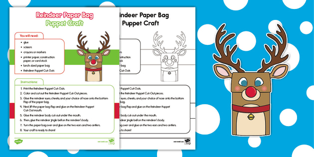 Paper Bag Reindeer Craft - Primary Playground