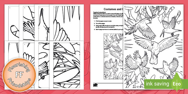 Costumes and Compassion Collaborative Colouring Activity