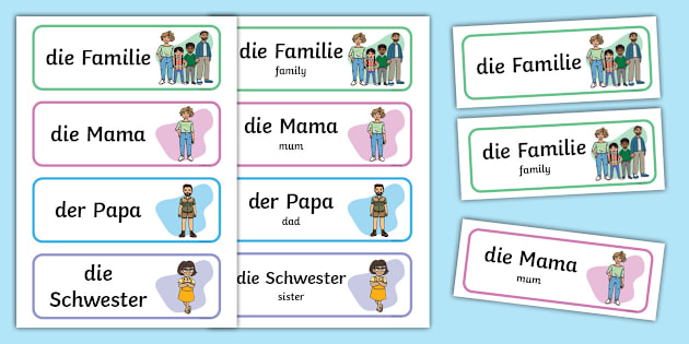 ドイツ語　Familie und Erwerbstätigkeit　家族と雇用 au-de-1725366992-my-family-