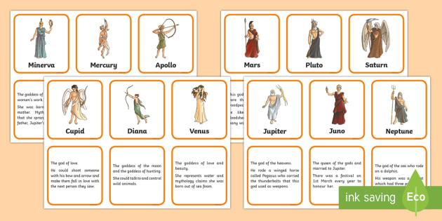 roman gods for children's homework