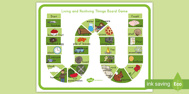 Living And Nonliving Things Board Game teacher Made 