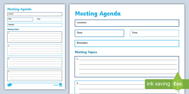 Meeting Agenda Template Twinkl Teaching Resources