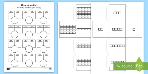 place value roll dice worksheet worksheet english polish place value roll