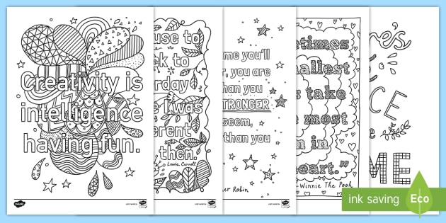 mindfulness quotes colouring activity sheets teacher made