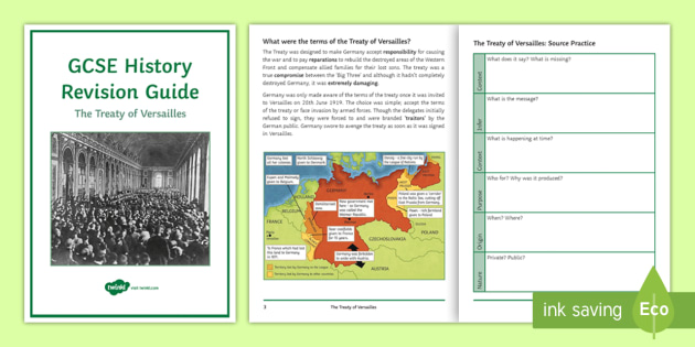 Gcse History Treaty Of Versailles Revision Guide