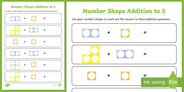 Number Shape Addition to 5 Activity (teacher made)