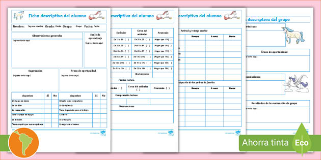 Formatos De Fichas Descriptivas Del Alumno Editables GENERADOR DE