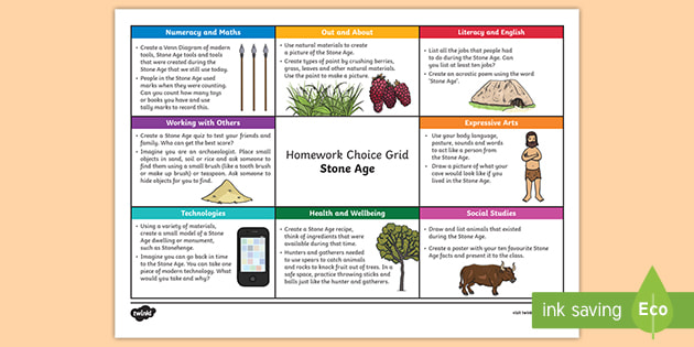 stone age homework ideas year 3