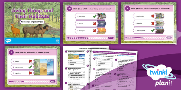 Science Living Things And Their Habitats Ko Quiz Pack