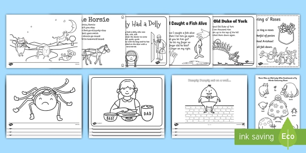 coloring pages for nursery class poem