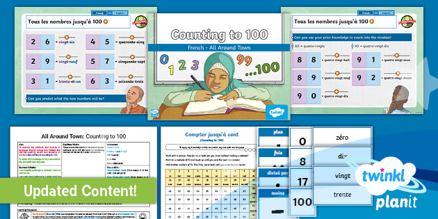 French Numbers 1 100 Practise - Counting to 100 Lesson Pack