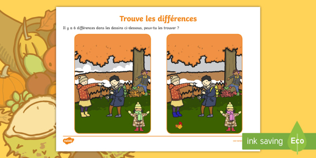 Feuille D Activites Trouve Les Differences L Automne