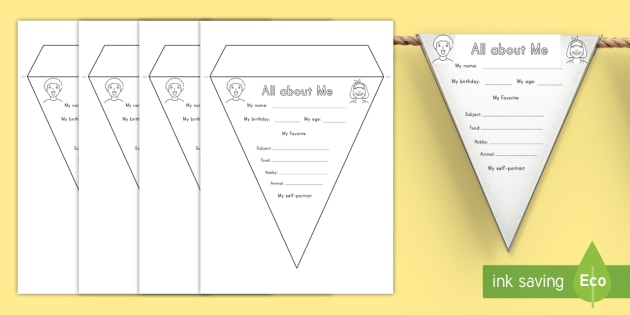 All about Me Display Bunting - all about me, display, bunting